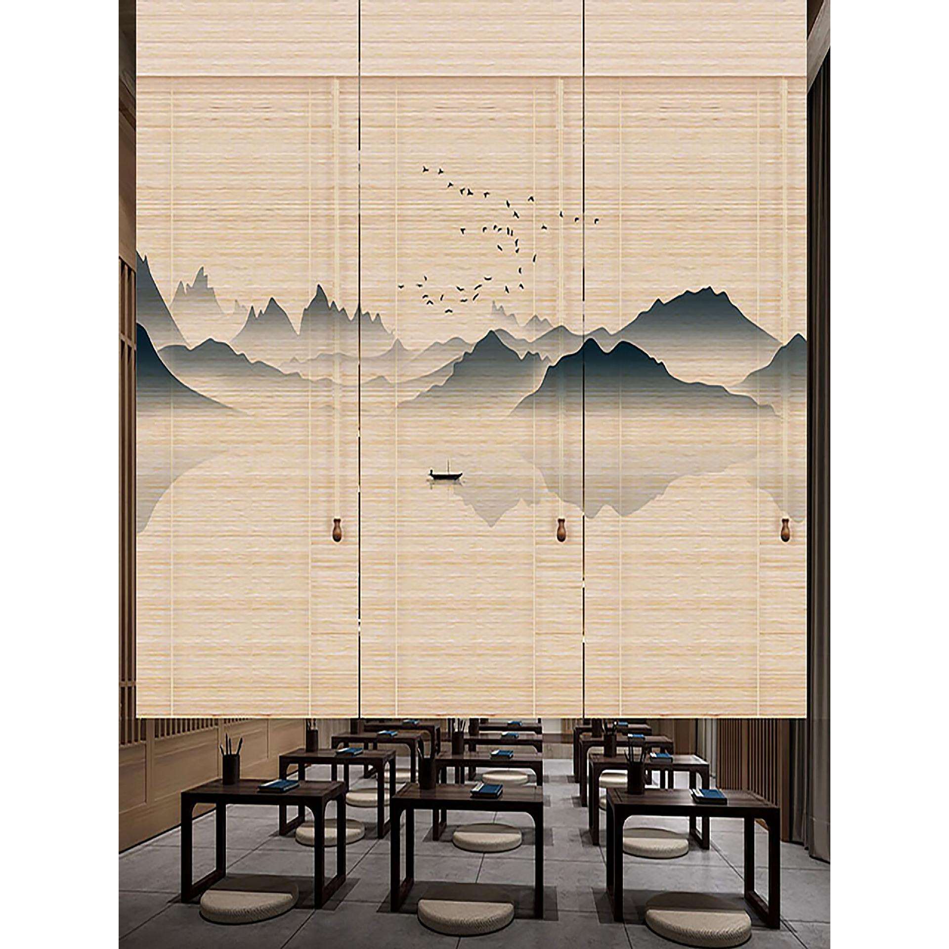 竹帘子门帘窗帘卷帘家用隔断挂画中日式遮阳遮光禅意复古茶室阳台