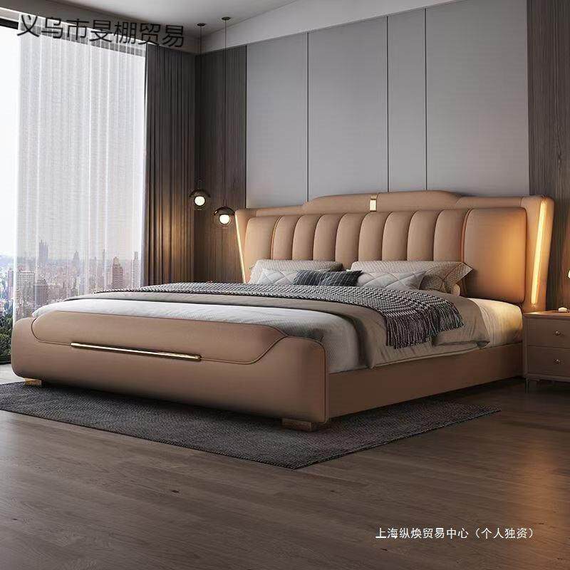 意式豪华婚床主卧室大床双人1.8x2米实木储物双人床1.5m