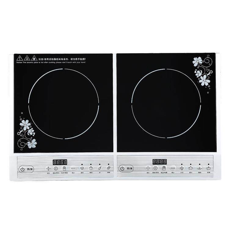 双头商用嵌入式电磁炉多功能蒸煮加热定时预约电磁灶横款台式双灶