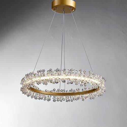 新澳森直销北欧轻奢圆环形家居客餐厅吊灯萤火虫水晶装饰别墅灯