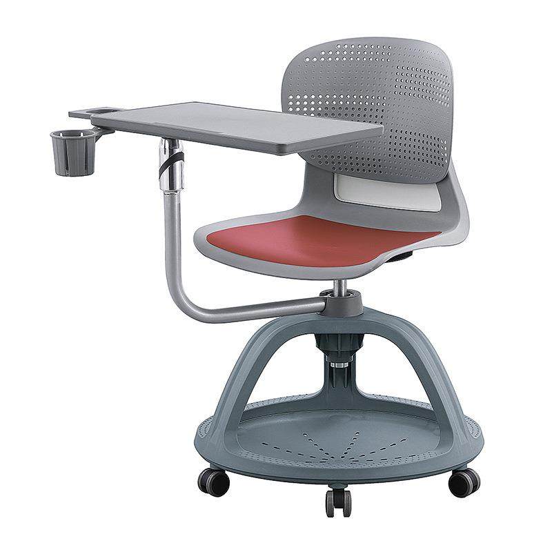 YD培训椅带写字板圆盘椅多功能一体式塑料靠背学生椅智慧教室讨论