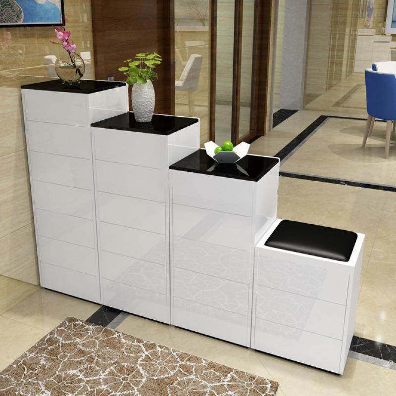 家用门口简约现代超薄进门厅柜门隔断柜ABQ高面低组合漆烤双阶梯