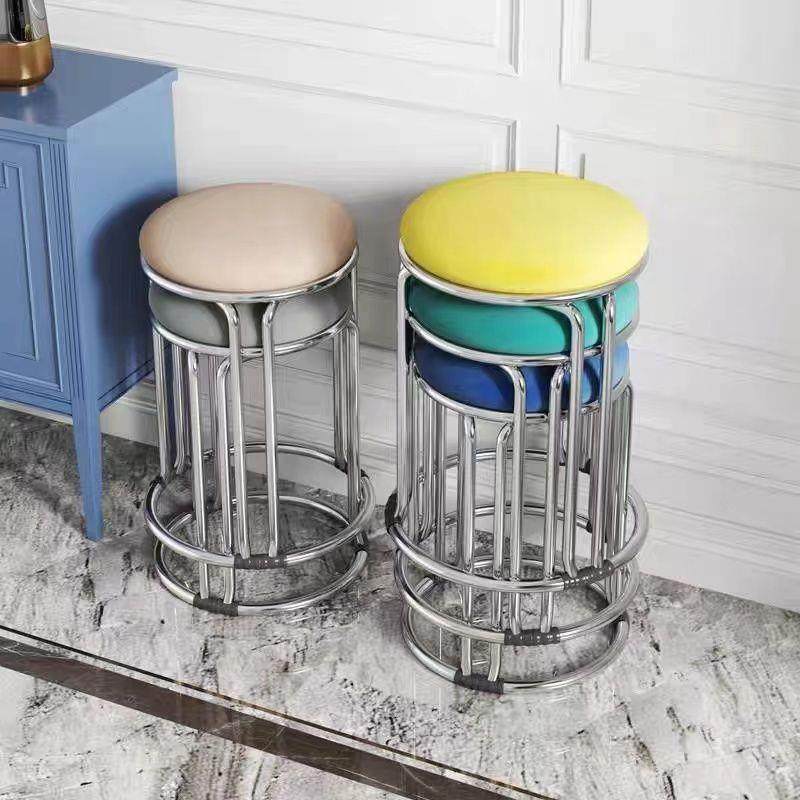 厚塑396料凳圆形不锈加铁凳餐桌钢粗板凳凳子家用实叠放钢筋加可,收纳整理,收纳凳,淘宝优惠券,粉丝福利购,淘宝优惠卷