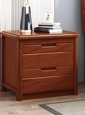 ft床头柜全实801木简约丝现代新中红黑式金檀桃胡榉木色宽窄床边