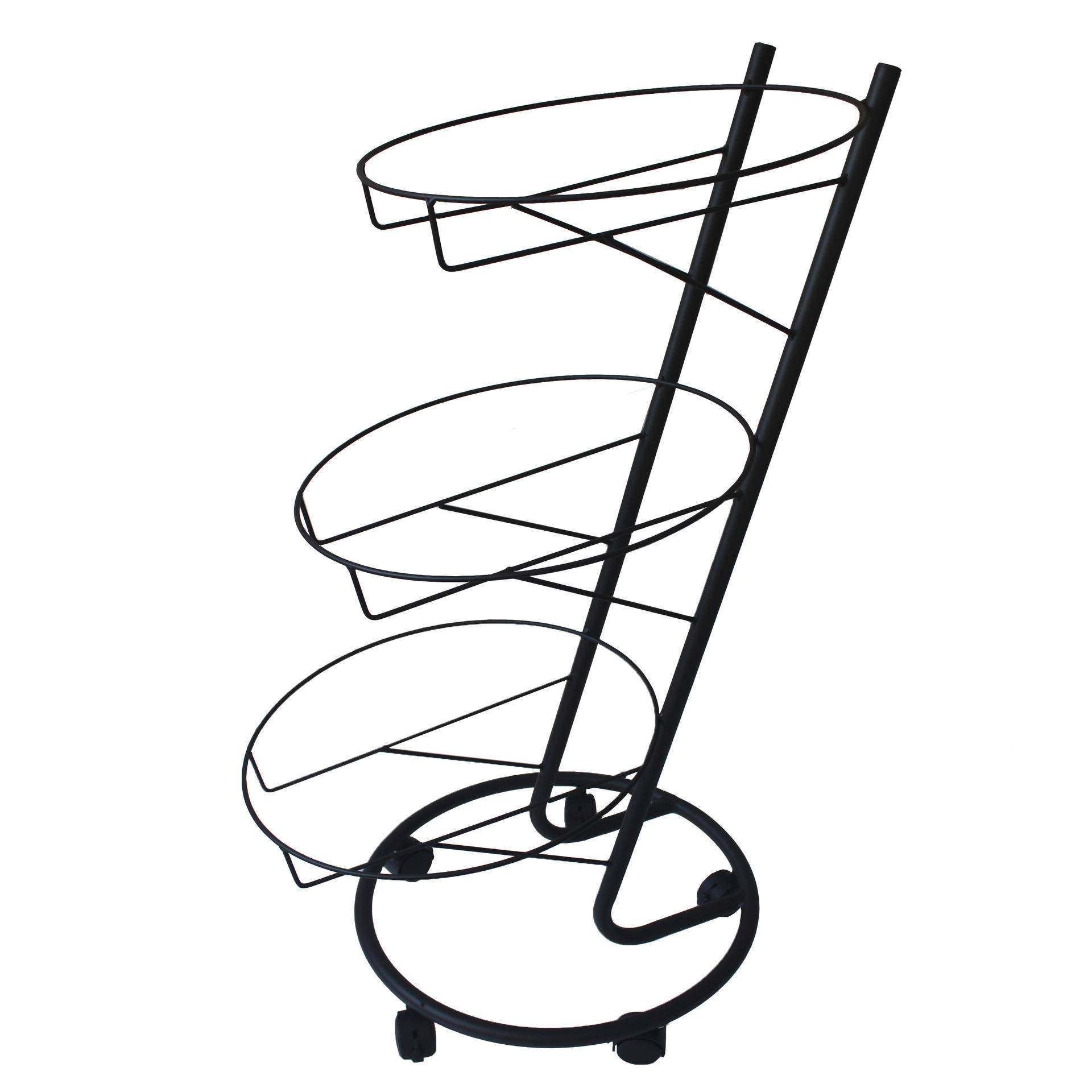 DTY4590三层水果车编水展示陈列道具篮超市展示篮果织筐水果藤篮