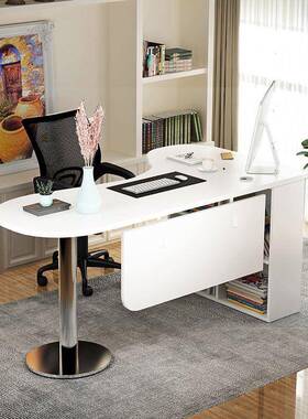 简现弧约转角见详情书桌书柜形组合学习桌电脑桌主播单人办公桌代