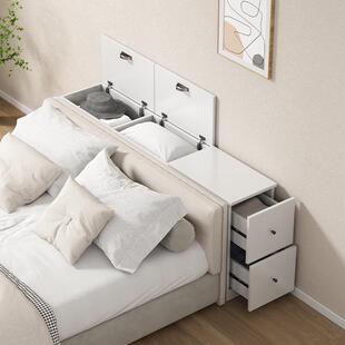 7K实木床头柜窄缝柜床尾缝隙卧室抽屉长柜床条边柜子收纳柜夹储物