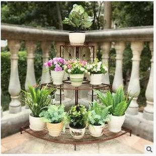 欧式 铁BJ574艺多层花架内室架墙三角阶梯花盆架子阳花台绿萝花架