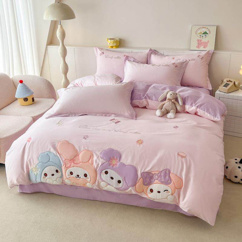 可爱通全JX棉四件套贴布绣刺绣男卡孩女孩纯棉宿舍三件床上套用品,床上用品,床品套件/四件套/多件套,淘宝优惠券,粉丝福利购,淘宝优惠卷