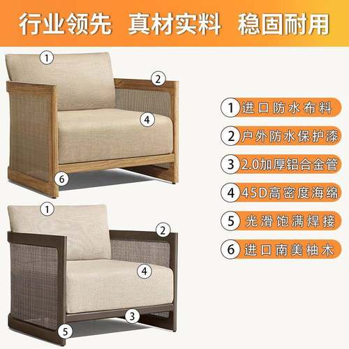 约户外192藤编沙发组合别墅庭露天防水花园家简休具酒院店闲露台