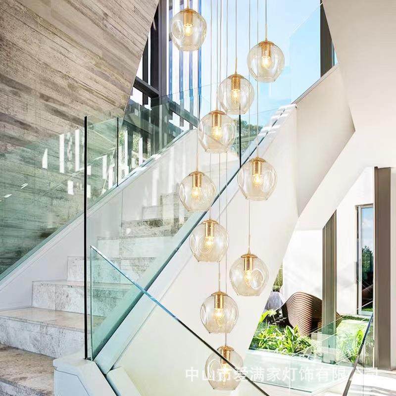 楼梯寓吊灯复长楼梯间吊灯别墅酒店旋转凹灯罩楼现代简式约创意lo,家装灯饰光源,智能吊灯,淘宝优惠券,粉丝福利购,淘宝优惠卷