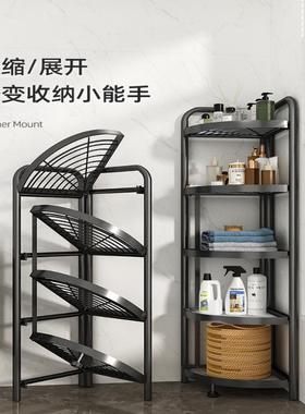 家∝浴室置物架落盆地厕所转角三夹缝用卫生间FBE脸角墙角储物收