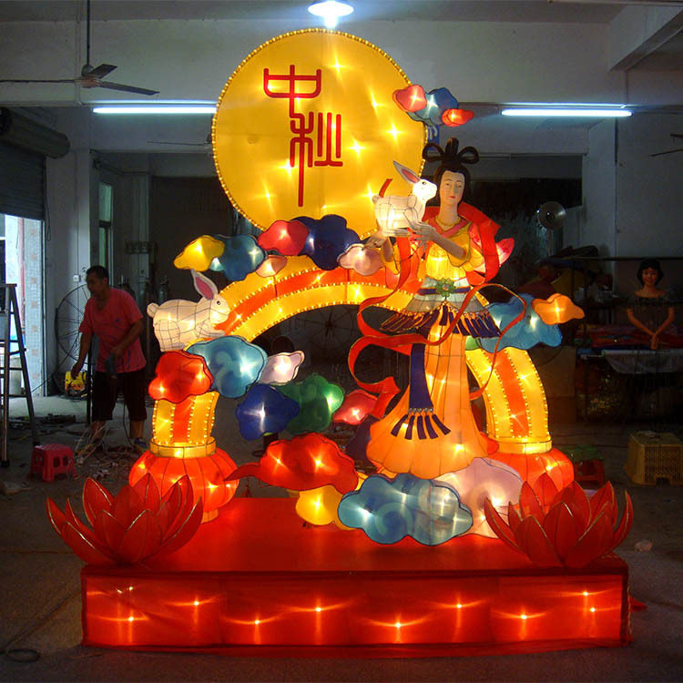 中秋国庆防雨嫦娥奔月花灯