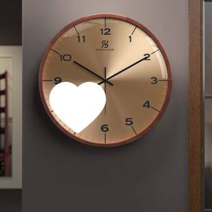 胡桃木装饰钟钟客厅225年新款挂实挂木钟F98H5T6T表墙时钟家0用大