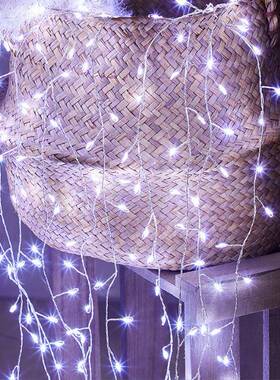 圣诞鞭窗帘灯铜线灯炮VYD串新款热销圣诞节日led装氛围饰灯丝彩铜