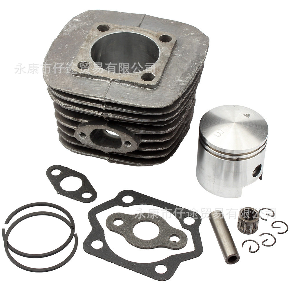 迷你自行车二冲程发动机配件80CC汽缸筒缸体活塞环垫片全套4.7CM