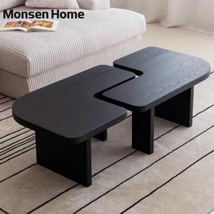实黑木不规21109则异形色设计师几简约茶客型厅家用小户创意民宿