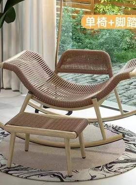 户外摇摇人椅躺椅单人藤椅院SUG成人家用客厅懒摇沙发椅阳台庭复