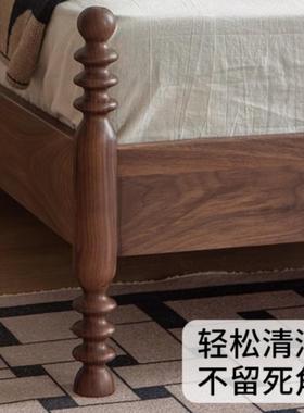 工厂家LYP具8复古人实木美式1.5米黑胡桃木樱桃木床法式1.米双床