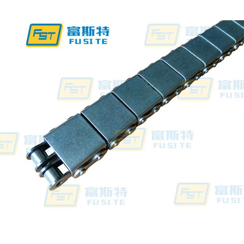 08B/10-2不锈钢链板链FST-1800条盖板胶带橡块双排平移机G坦克链