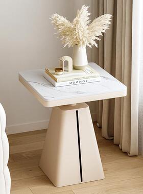 奶油风岩小板沙边几头边柜茶几简约TLV现代客厅方发几创意角床几