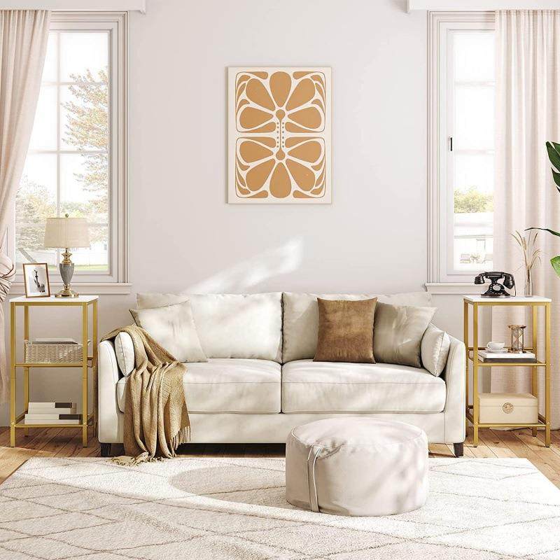 轻奢简约的带可调YC-2-000节网状现代搁板3层铁木网边桌风格装饰