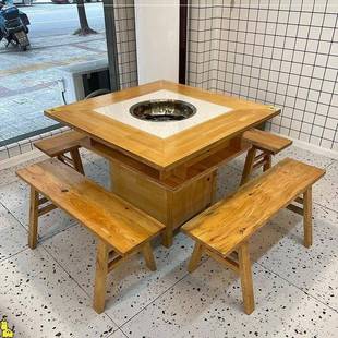 用火锅串串火锅炉火桌子电磁电磁炉火锅组合火锅店无烟大理餐饮一