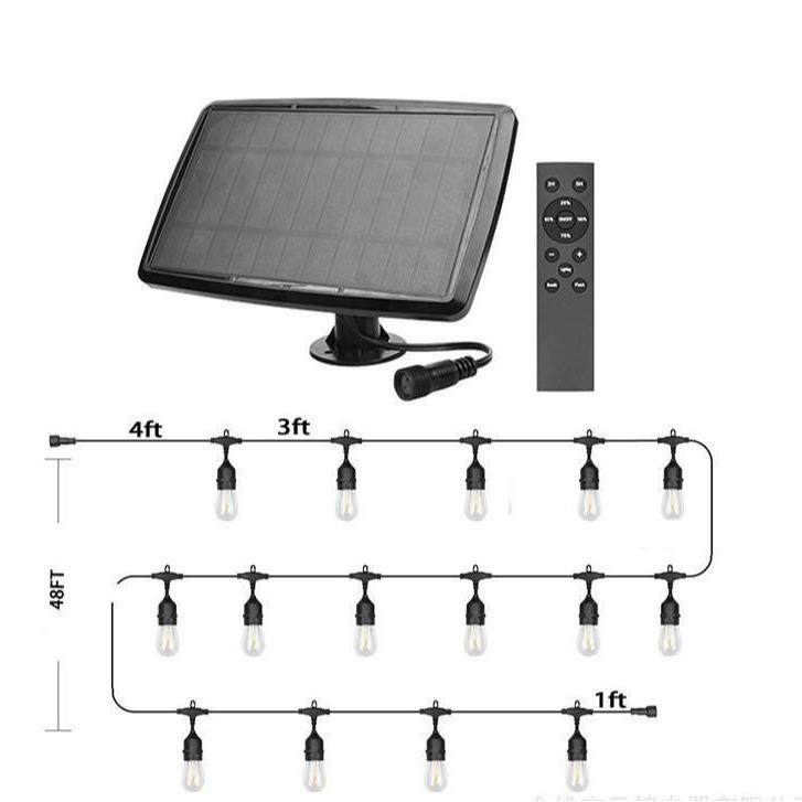 太阳能灯串节能省电户外rgb灯串线遥控e27防水露营灯串线