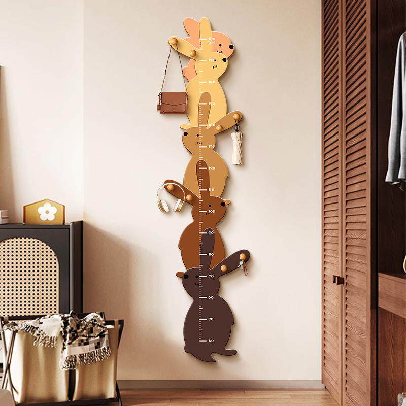 洞洞板挂衣架入户玄关儿童身高贴墙上壁挂卧室挂钩免打孔衣帽架