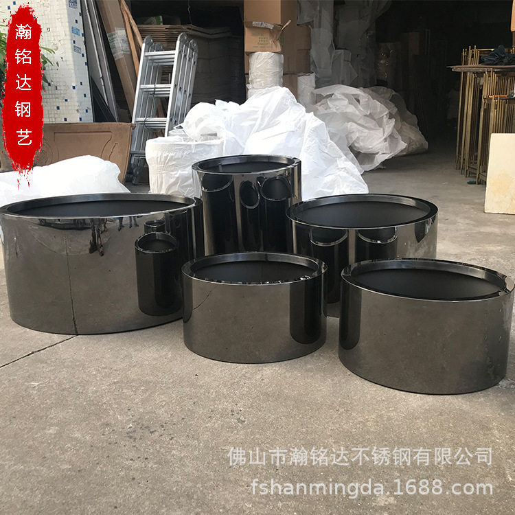 一手货源北欧创意圆柱花盆落地简约圆形绿植仿真装饰花桶花器