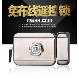 免布线用电池的无线隐形遥控锁防盗大门锁静音电机灵性电控锁