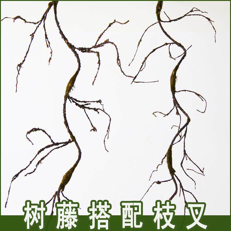 仿真藤条树枝藤蔓枯树藤装饰弯曲树杈植物绿植墙壁水管道遮挡造景