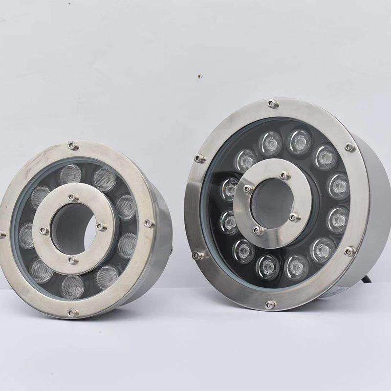 LED喷泉灯水底灯6w9w12w18w24w水下灯低压RGB七彩水池灯