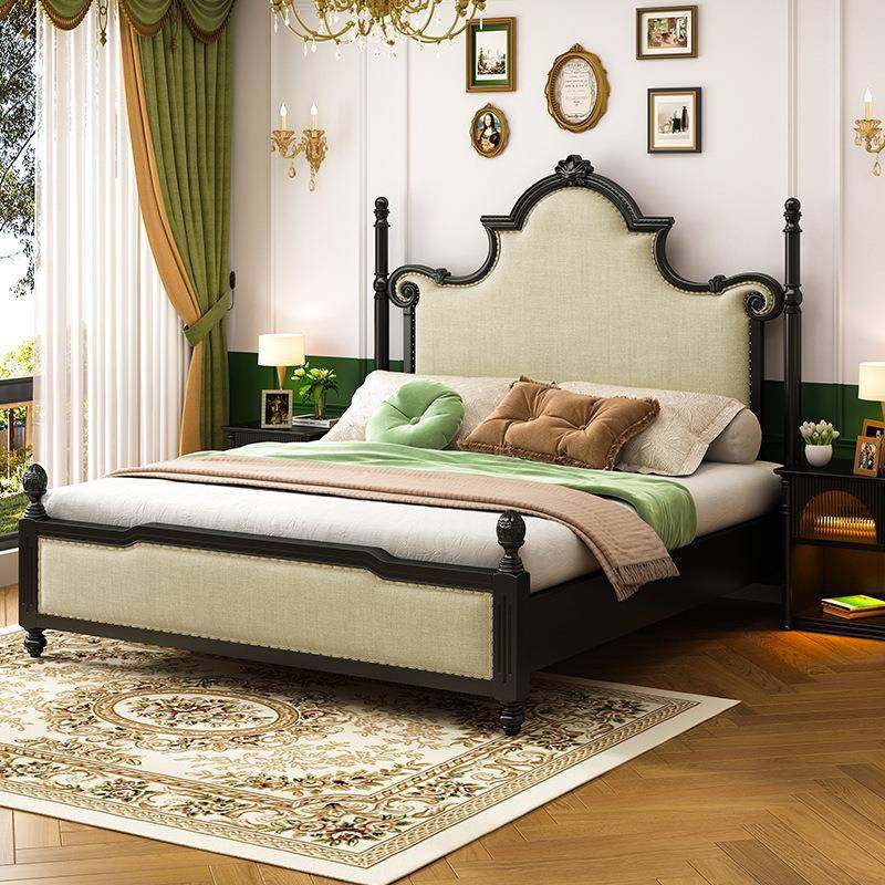 法式复古黑色实木床美式高柱雕花罗马柱主卧公主床轻奢大床软靠床,节庆用品/礼品,新娘配件,淘宝优惠券,粉丝福利购,淘宝优惠卷