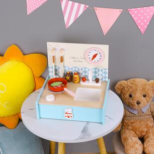 儿童木制迷你小灶台厨房套装男孩女孩仿真厨具餐具过家家智力玩具