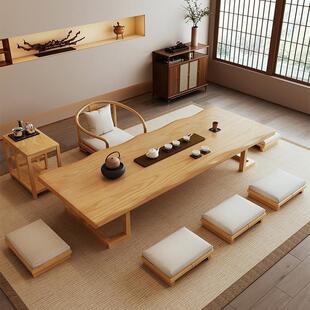 日式实木榻榻米茶桌泡茶台长条桌阳台矮桌简约茶几炕几茶桌椅组合
