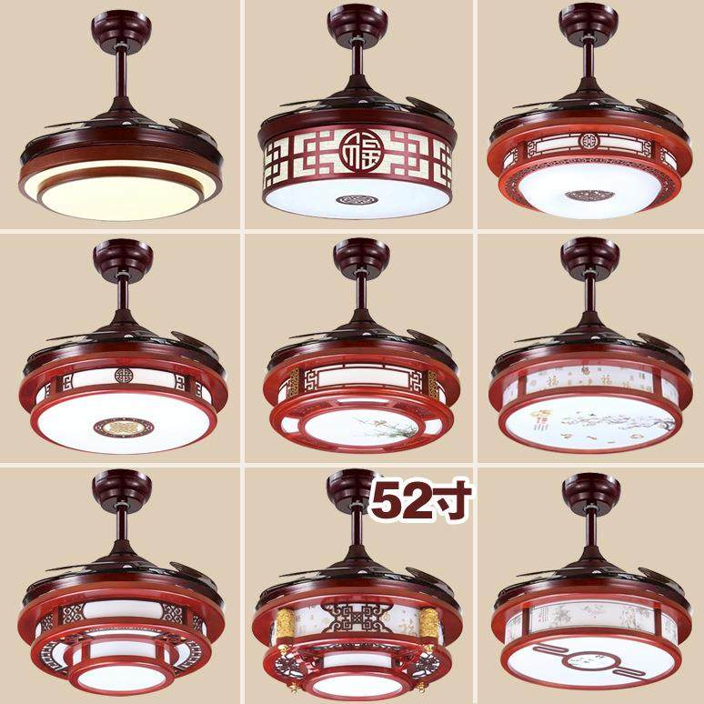 新中式吊扇灯隐形风扇灯客厅风卧室实木复古餐厅家用一体吊灯,农用物资,其他肥料,淘宝优惠券,粉丝福利购,淘宝优惠卷