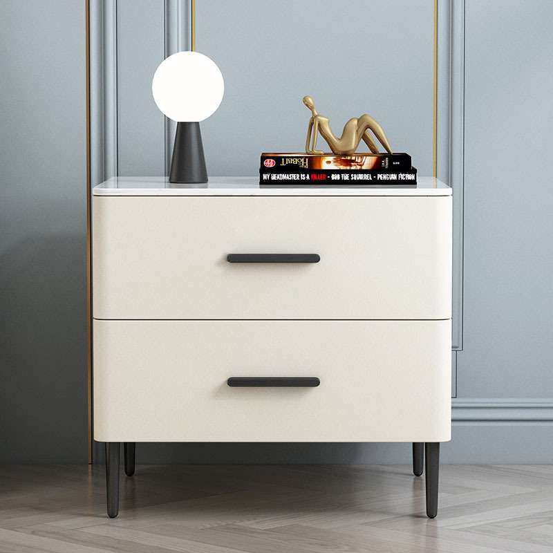奶油风岩板床头柜小户型简约现代轻奢实木皮艺卧室床边柜储物柜子,电子元器件市场,其它元器件,淘宝优惠券,粉丝福利购,淘宝优惠卷
