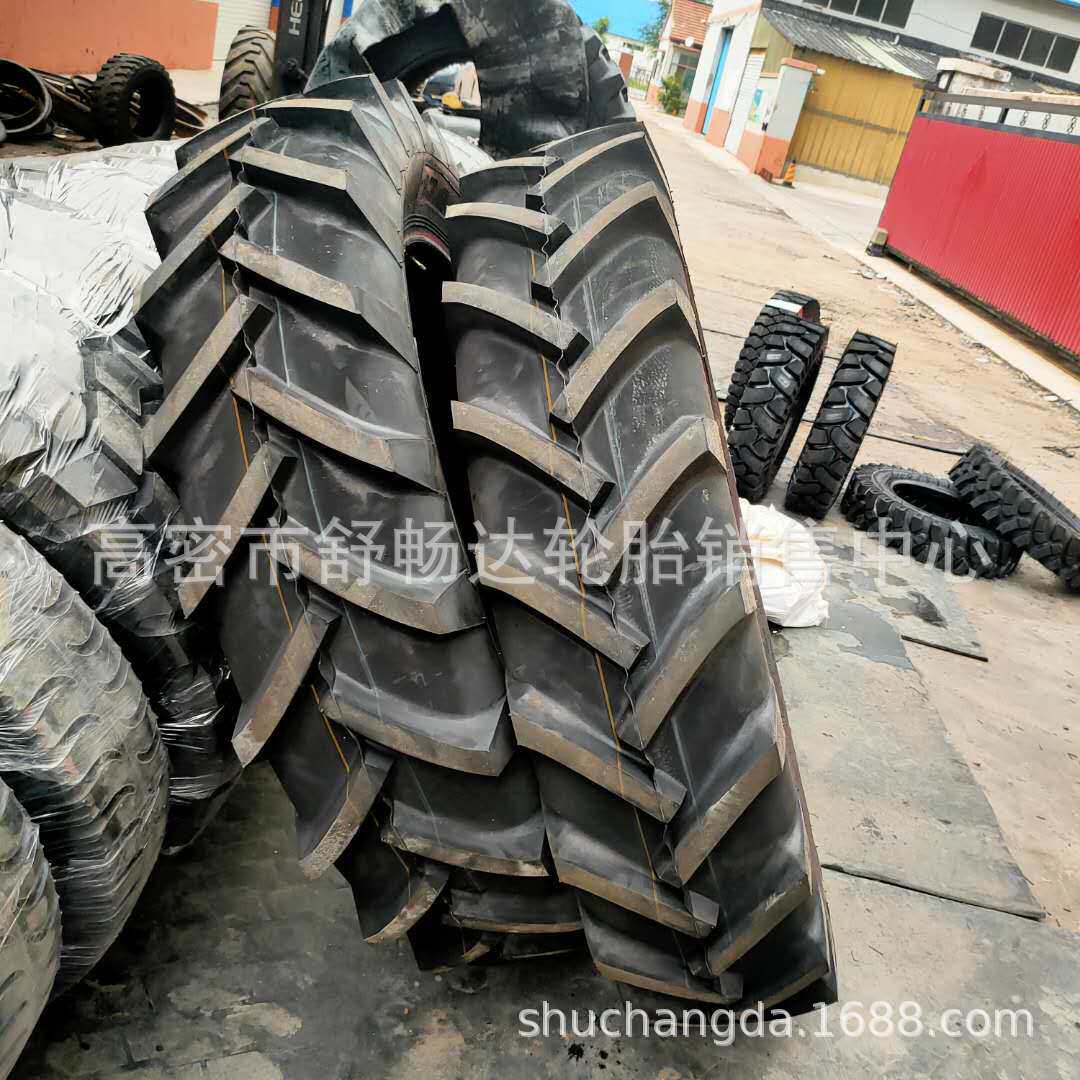 供应农用拖垃圾轮胎13.6-38 12-38带内胎人字花纹