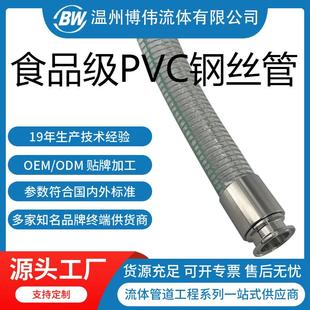 厂家供应工业用钢丝管 耐磨多用途PVC塑料钢丝软管带法兰接头总成