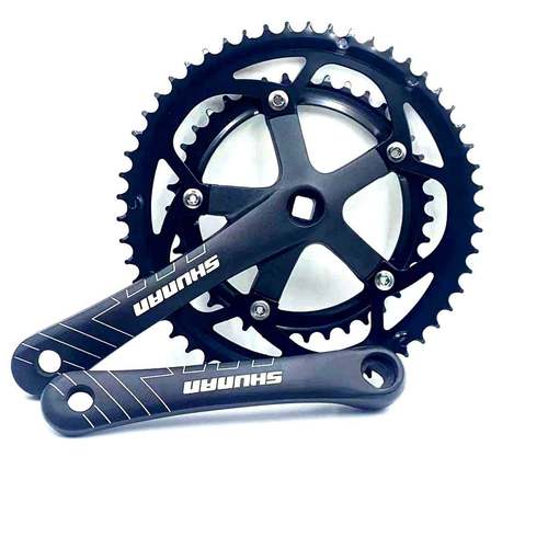 顺安公路车牙盘双盘牙盘铝合金盘片170mm 53-39T曲柄自行车链轮车