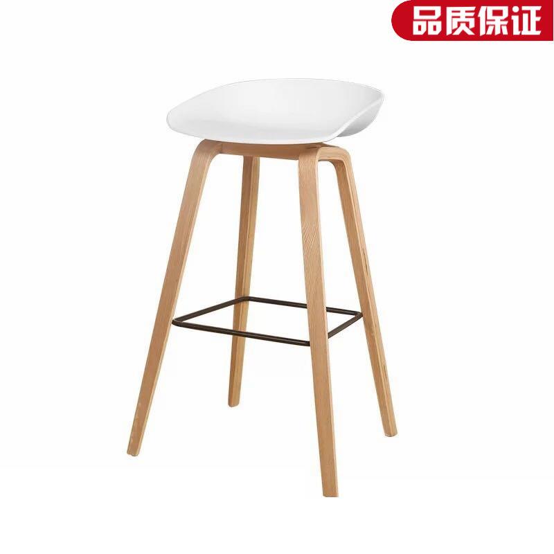 名飞现货白色高吧凳寿司店吧台桌椅咖啡快餐店实木高脚吧椅厂家