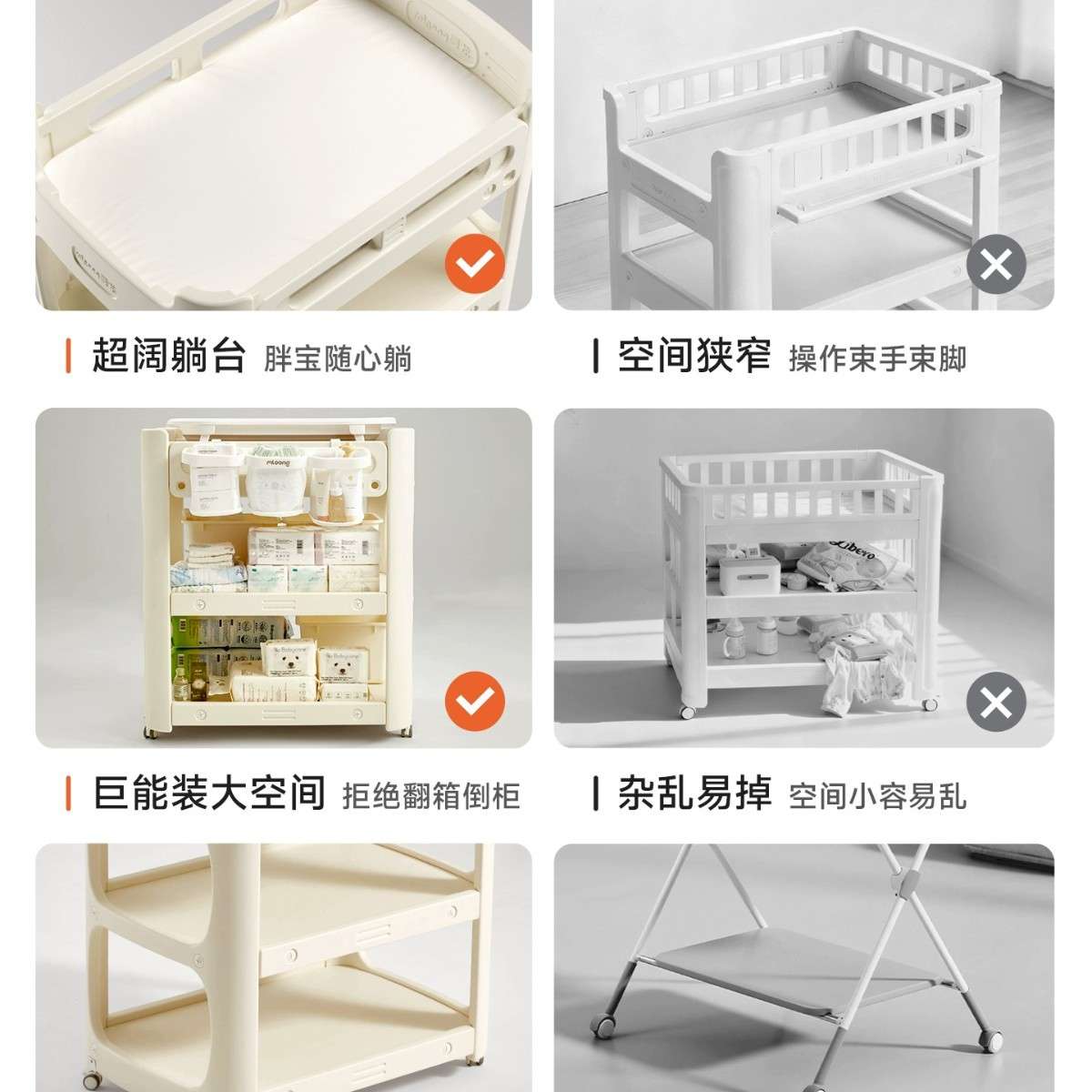 曼龙安阔尿布台宝宝抚触喂养护理台换尿布可移动新生儿洗浴婴儿床