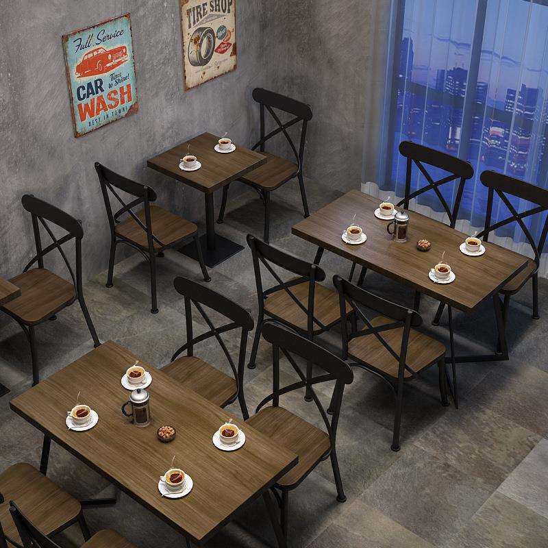 复古咖啡主题餐厅寿司奶茶火锅店牛排烧烤快餐冷饮饭店餐桌椅组合