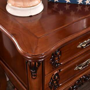 欧式雕花实木床头柜美式迷你收纳柜现代简约简欧经济型卧室储物柜