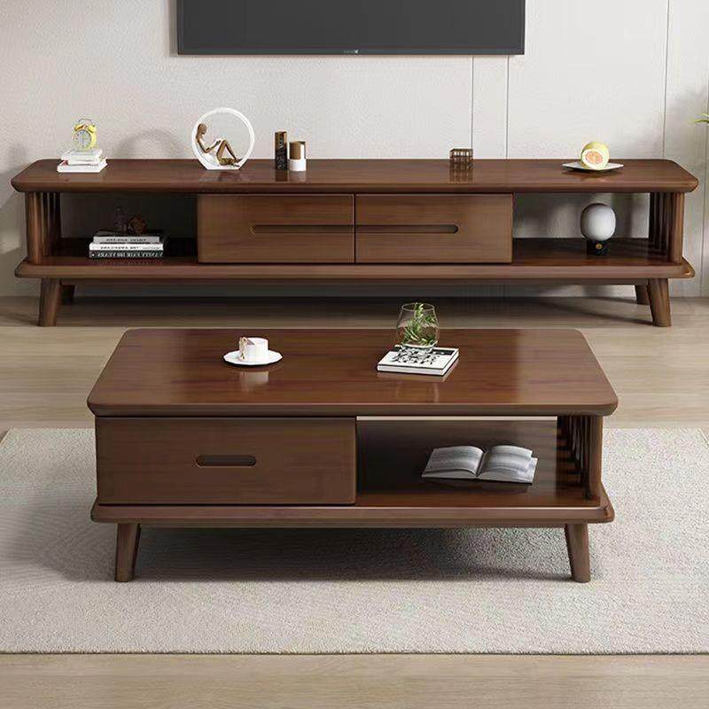 北欧实木电视柜大小户型客厅卧式实木电视柜多功能现代简约储物