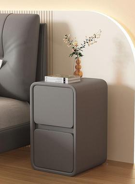 奶床油风收床头柜室小型超窄柜夹卧缝边柜客厅73260边几储物纳柜