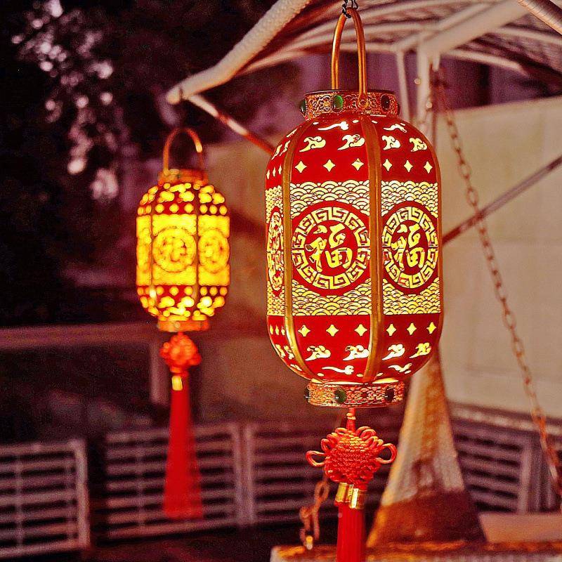 灯庆笼20防25新款太阳能红笼结婚喜户外水家MMT用阳台发光装扮挂