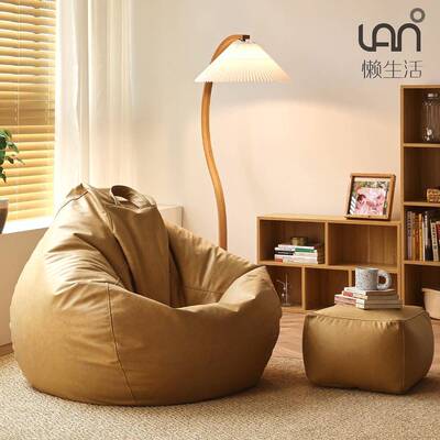 W6懒人沙发可米躺豆可睡LSH_科技质袋单人榻榻日式免洗科技布皮小沙