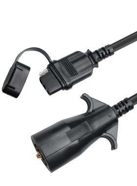 美式拖车路圆形电转4路针7弹簧线换TVO器汽车尾灯转信号转接源线